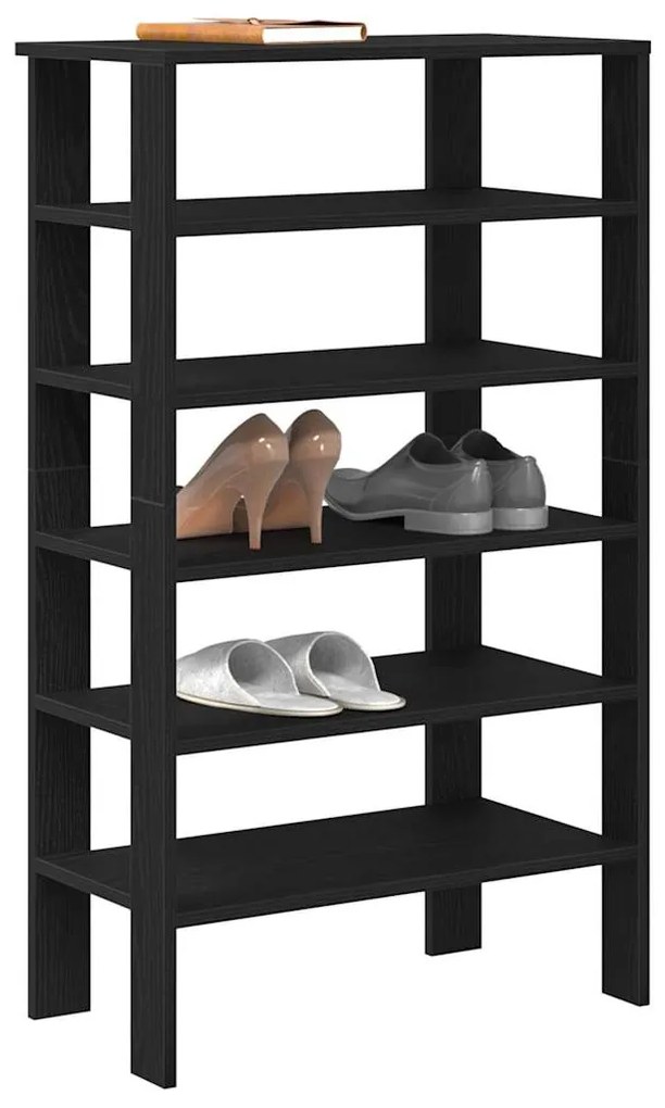 vidaXL Sapateira 61x32x105 cm derivados de madeira preto
