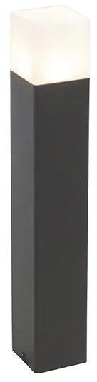 Candeeiro de pé para exterior preto com cúpula opala branca 50 cm - Denmark Moderno