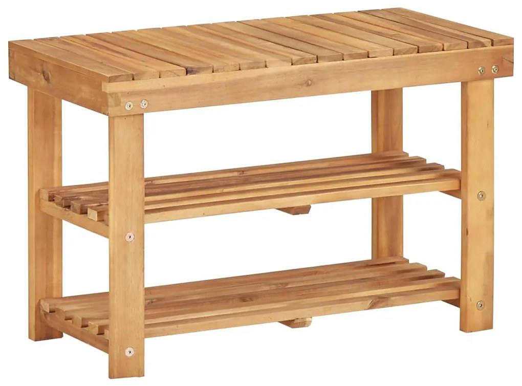 vidaXL Sapateira 70x32x46 cm madeira de acácia maciça