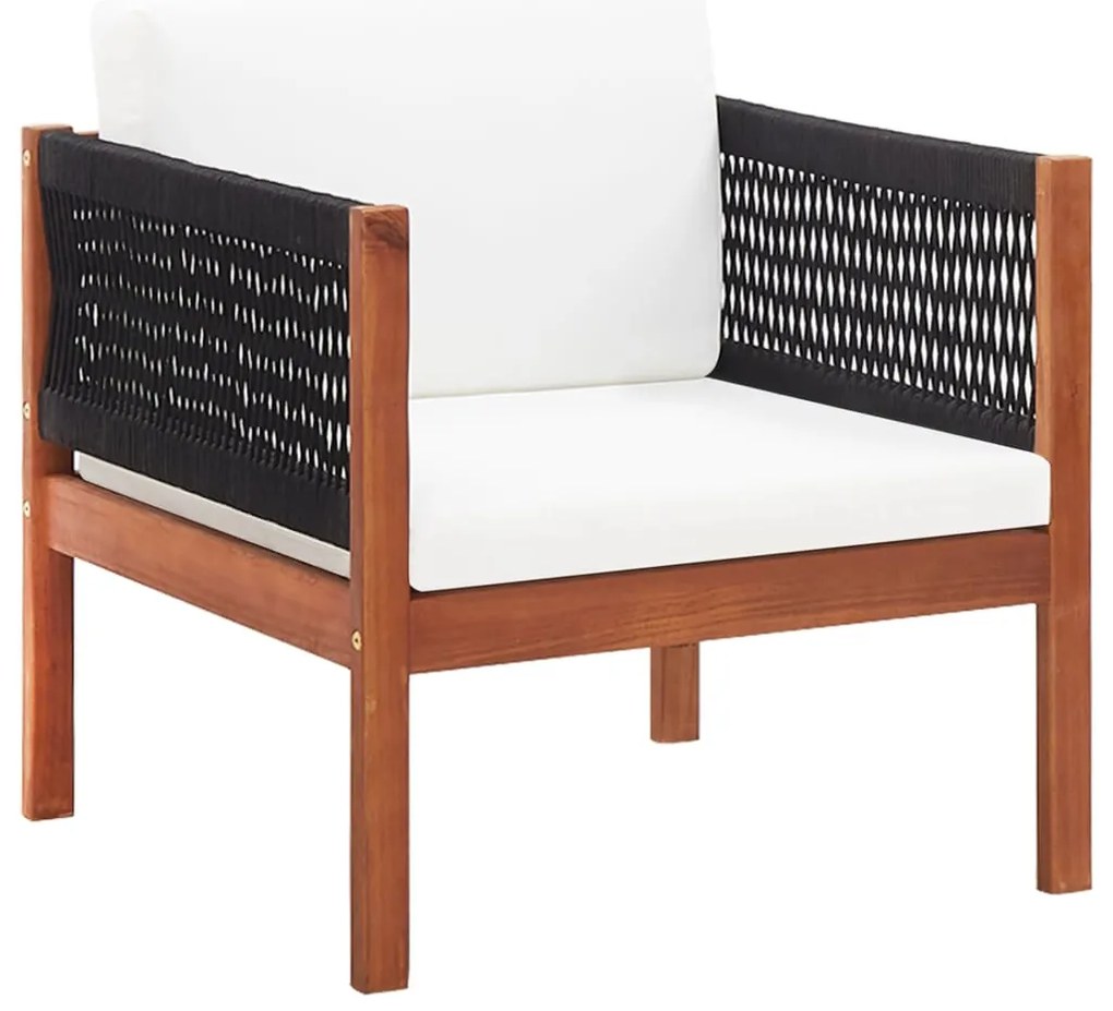 Conjunto lounge de jardim 4 pcs madeira de acácia maciça