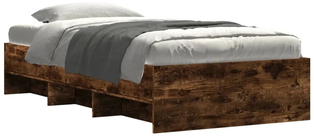 Estrutura cama s/ colchão derivados de madeira carvalho fumado
