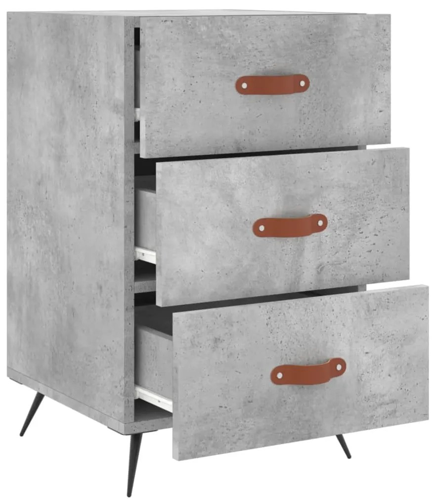 Mesa de cabeceira 40x40x66 cm derivados madeira cinza cimento