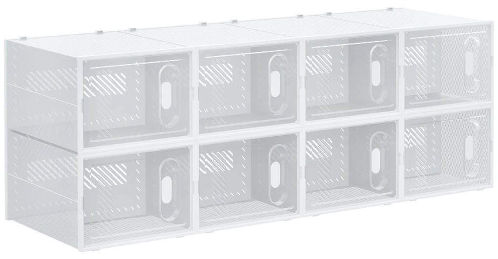 HOMCOM Armário Modular de Plástico Sapateira Modular com 8 Cubos Porta