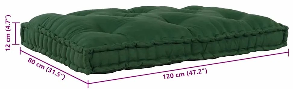 Almofada para sofá pallet Verde Standard Tecido de algodão