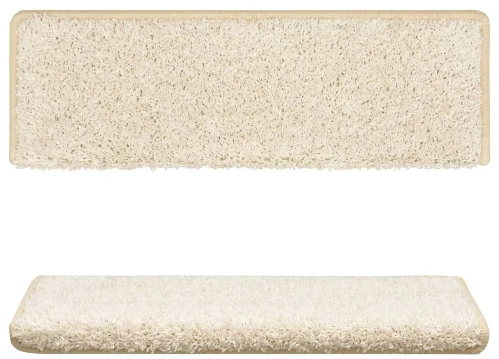 Tapete/carpete para degraus 15 pcs 65x21x4 cm branco