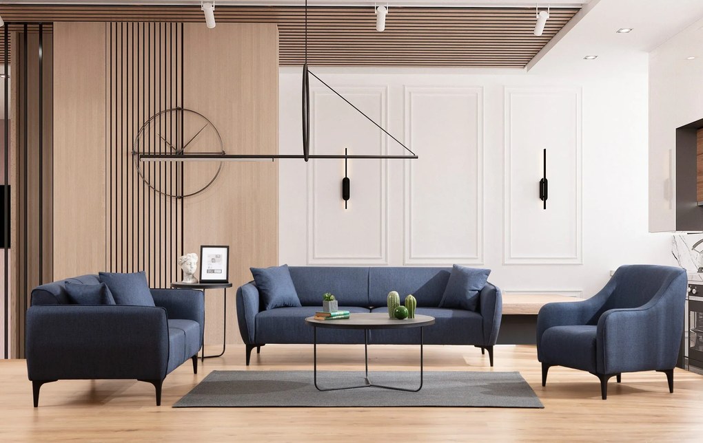 Sofá de 2 Lugares Belissimo – Azul – 160x67x95 cm