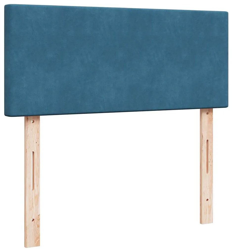 Estrutura cama otomana colchão 120x200cm veludo azul escuro