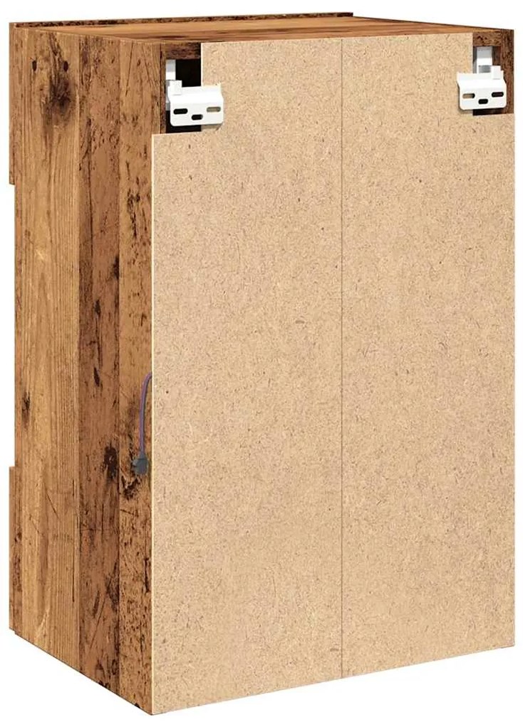Armários de parede com luzes LED para TV 2 pcs 40x30x60,5 cm madeira v