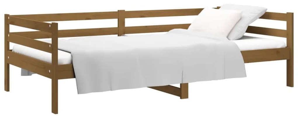 Sofá-cama 90x190 cm madeira de pinho maciça castanho mel