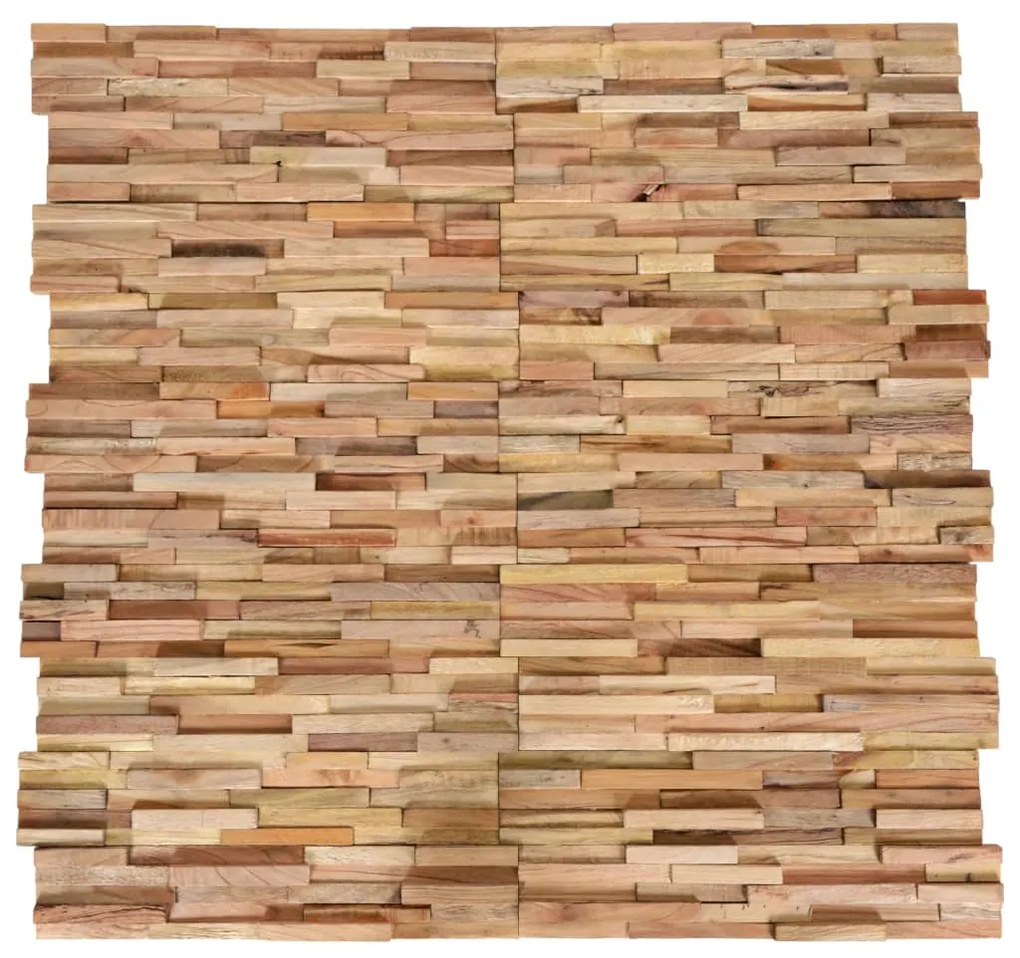 326178 vidaXL Painéis revestimento de parede 3D 10 pcs 1,08 m² teca maciça