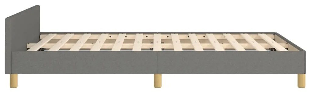 Estrutura de cama sem colchão cinza escuro 120x190 cm tecido