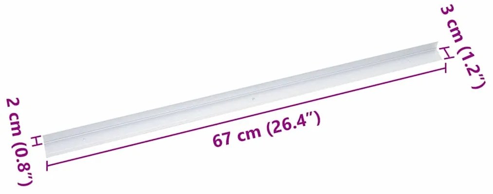Acabamento para Escada 30 pcs Prateado 67 cm Alumínio