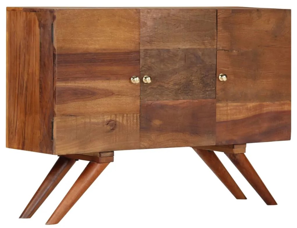 vidaXL Aparador em madeira recuperada maciça 110x30x75 cm castanho