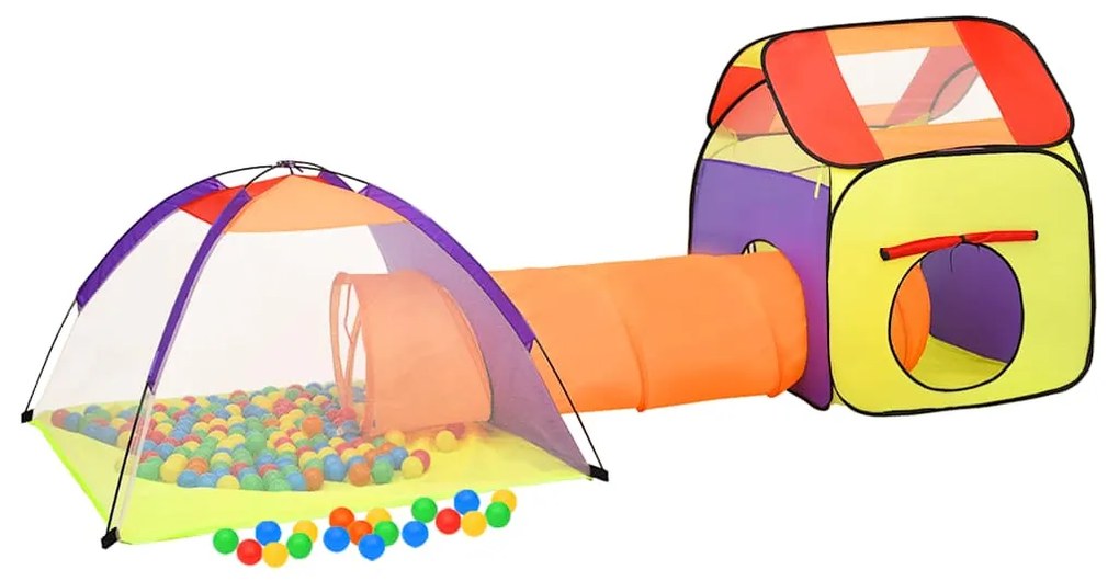 Tenda de brincar infantil com 250 bolas 338x123x111 cm multicor