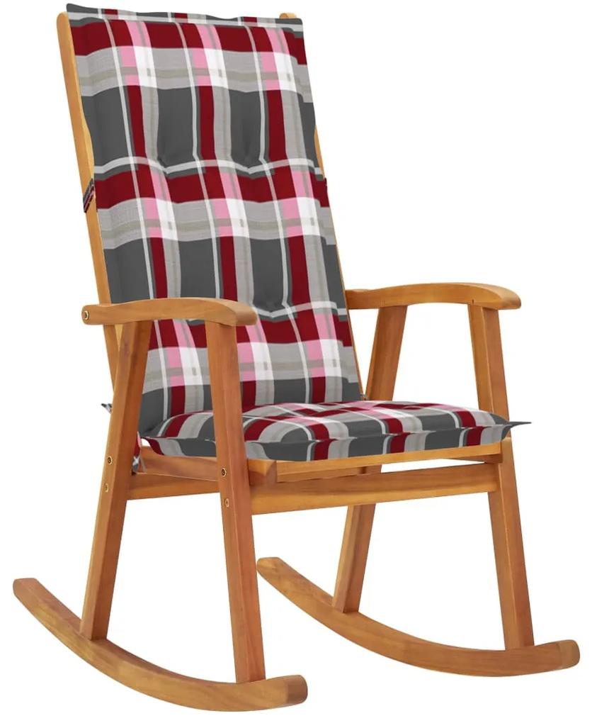 3064207 vidaXL Cadeira de baloiço com almofadões madeira de acácia maciça
