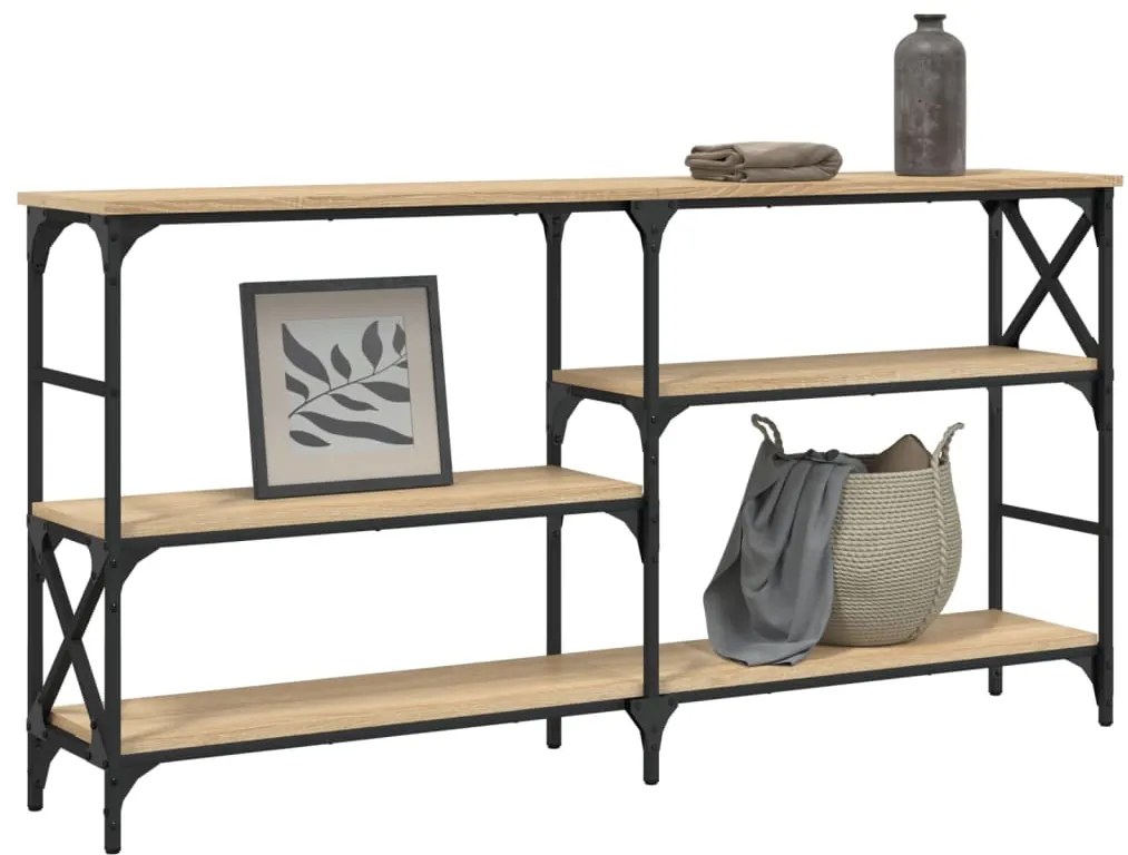 Mesa consola 150x29x76,5 cm derivados madeira carvalho sonoma