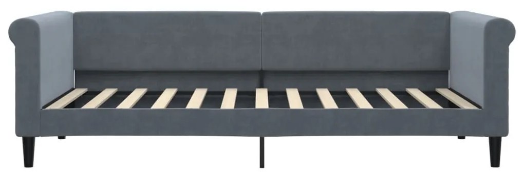 Sofá-cama 90x200 cm veludo cinzento-escuro