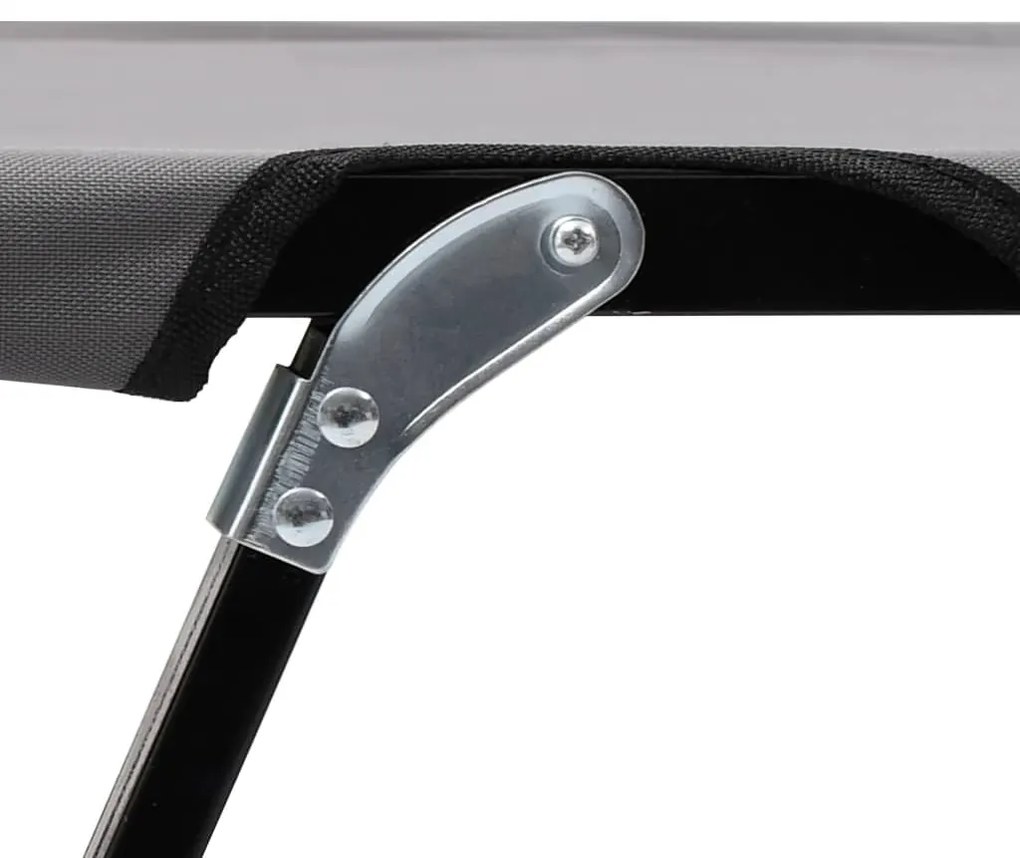 Espreguiçadeira/cama dobrável para 2 pessoas aço cinzento
