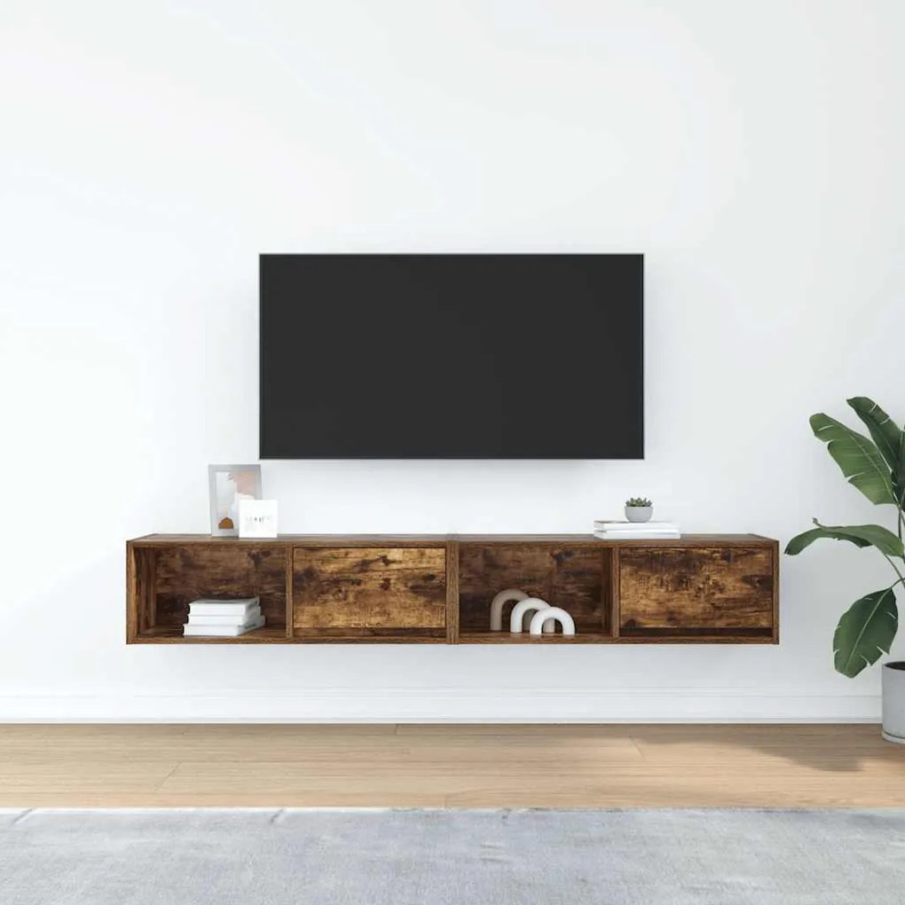Móveis de TV 2pcs 80x31x25,5cm deriv. madeira carvalho fumado