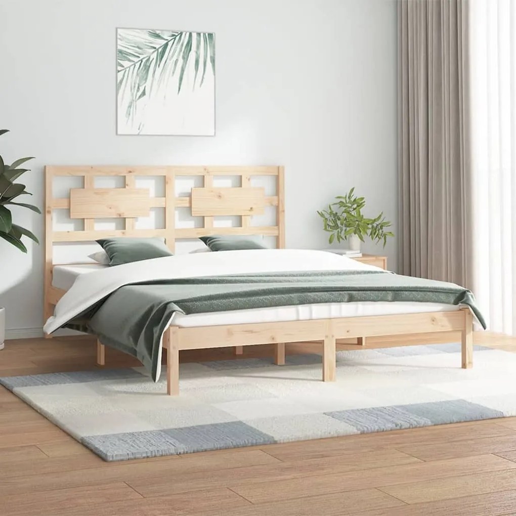 vidaXL Cama sem colchão 150x200 cm madeira de pinho maciça