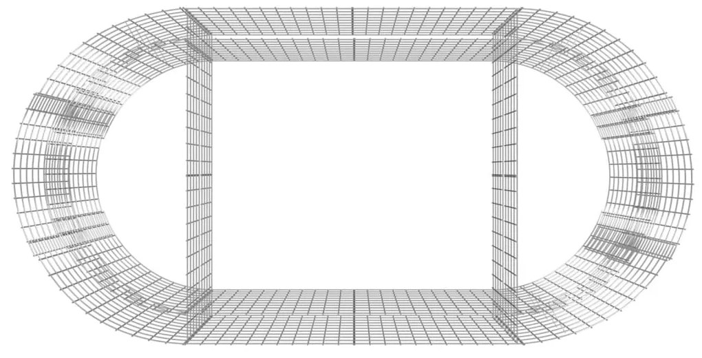 Canteiro elevado/cesto gabião 200x100x100 cm ferro galvanizado