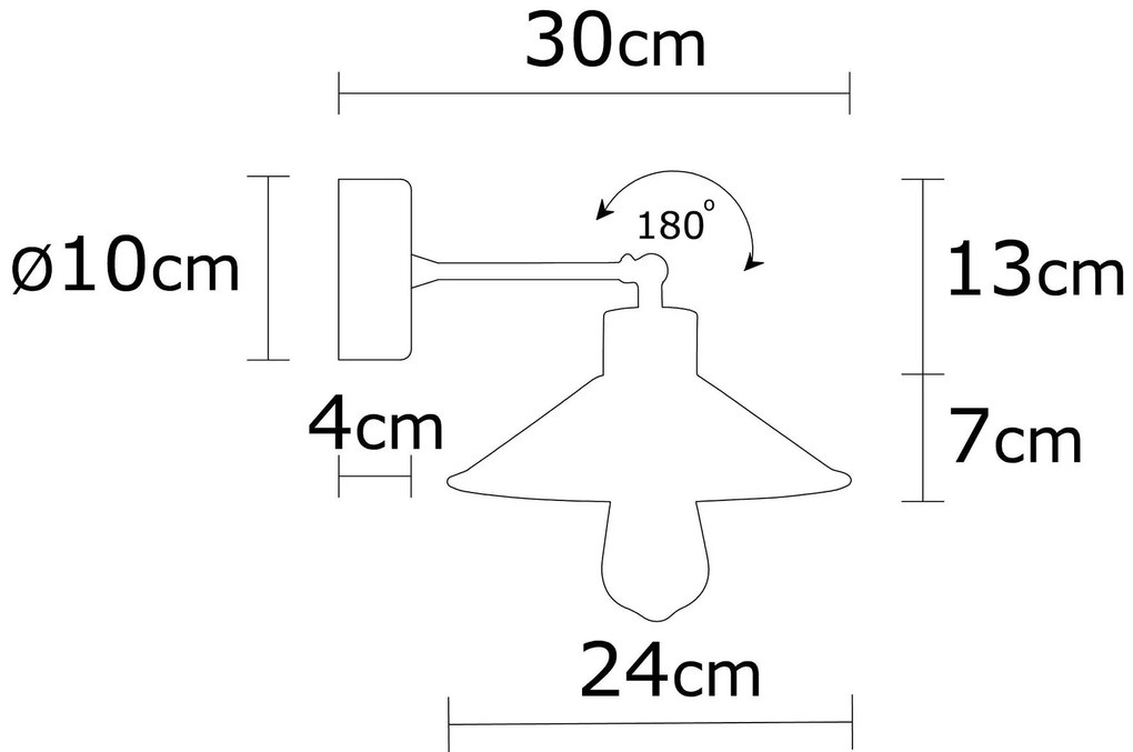 Aplique de Parede Manavgat – Branco – Diâmetro 24 cm, Altura 20 cm
