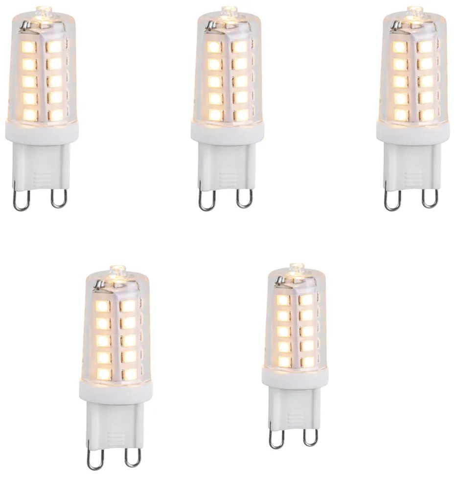 Conjunto de 5 Lâmpadas LED G9 reguláveis em 3 passos 3W 250 lm 2700K