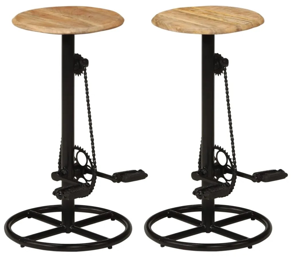 246413 vidaXL Cadeiras de bar 2 pcs madeira de mangueira maciça