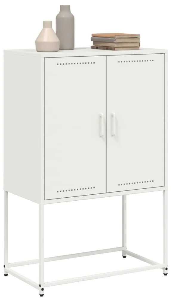 Aparador alto 68,5x38,5x107 cm aço branco