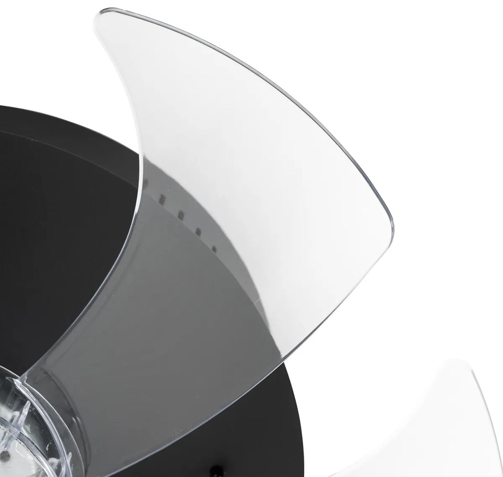 Ventilador de teto preto 70cm incl. LED regulável com controle remoto - Maddy Design