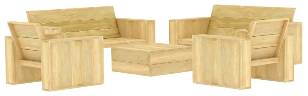 vidaXL 5 pcs conjunto móveis jardim madeira de pinho impregnada