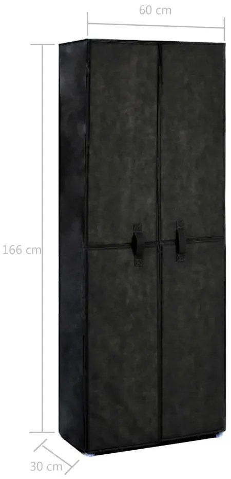 Sapateira Olival de 166 cm em Tecido - Preto - Design Moderno