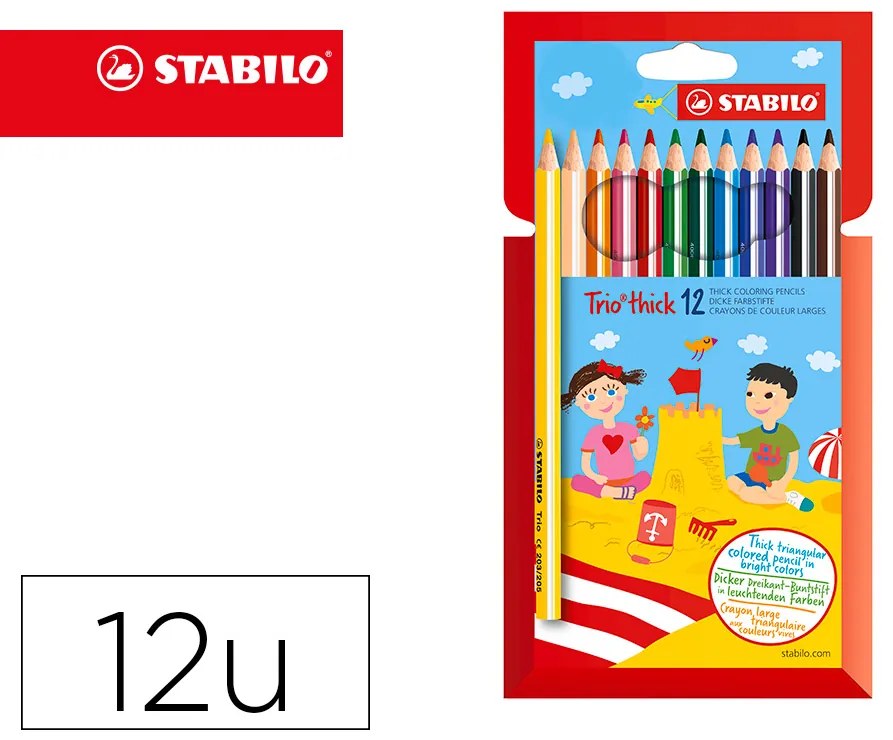 Lápis de Cores Trio Stabilo 12 Unidades