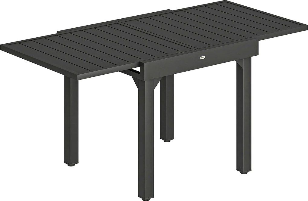 Outsunny Mesa de Jantar Exterior Extensível 80-160 cm - Mesa de Jardim Retangular para 4-6 Pessoas, Terraço, Preto | Aosom Portugal