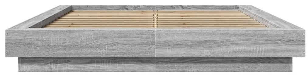Estrutura cama 140x190 cm derivados de madeira cinzento sonoma