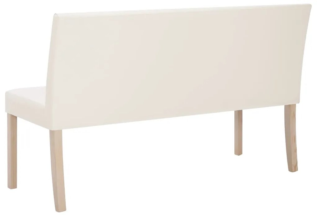 Banco 139,5 cm couro artificial cor creme