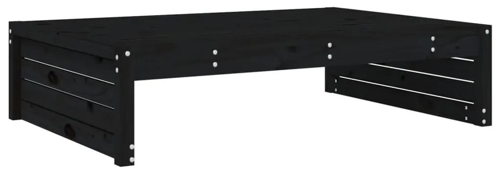 Apoio de pés para jardim 120x80 cm pinho maciço preto