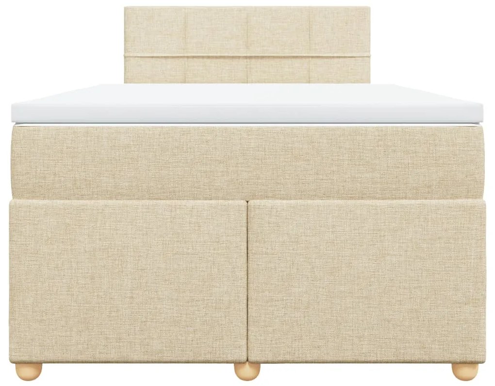 Cama boxspring com colchão 120x190 cm tecido cor creme