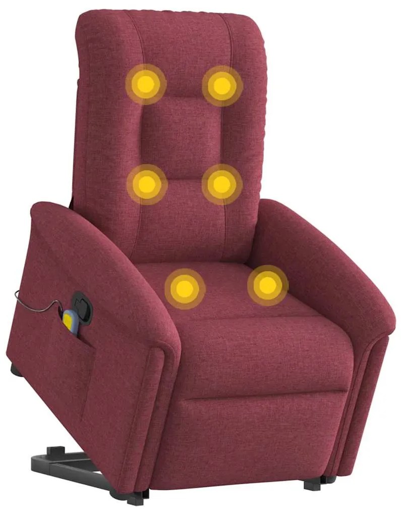 Poltrona de massagens reclin. elevatória tecido vermelho tinto