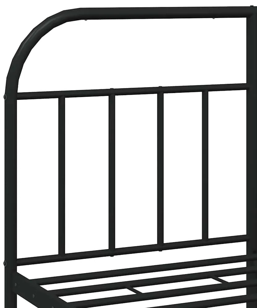 Estrutura de cama em metal com cabeceira 150x200 cm preto