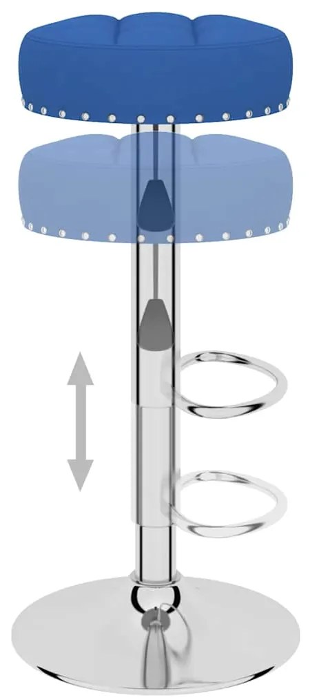 Bancos de bar 2 pcs tecido azul