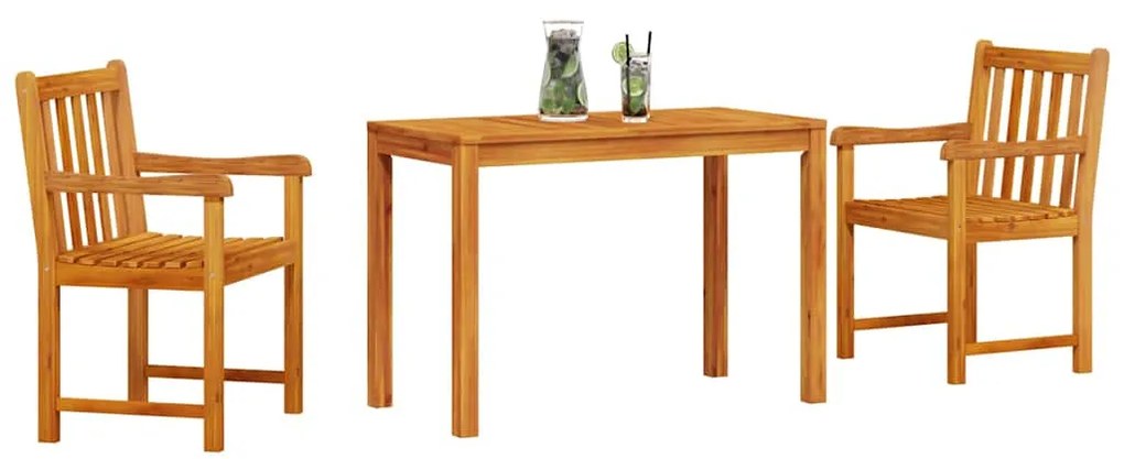 Conjunto de Jantar 3 pcs Madeira Natural 100-200 cm