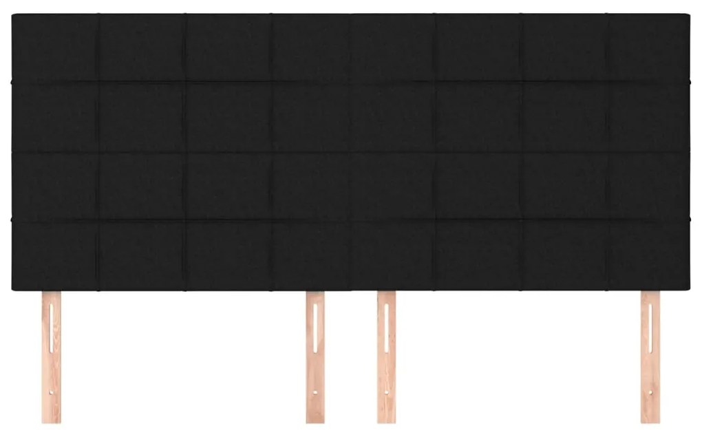 Cabeceira de cama 4 pcs tecido 90x5x78/88 cm preto