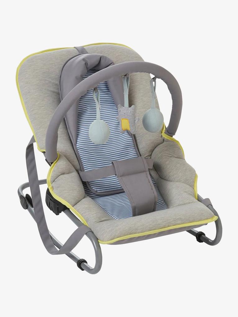 Espreguiçadeira para bebé com arco de atividades, Babyfun cinzento claro mesclado