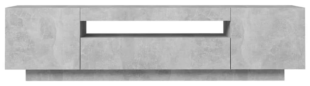 Móvel de TV com luzes LED 160x35x40 cm cinzento cimento