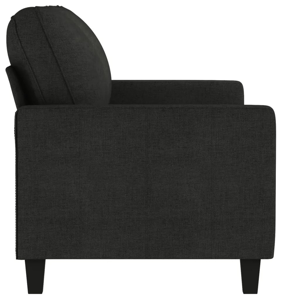 Sofá de 2 lugares tecido 140 cm preto