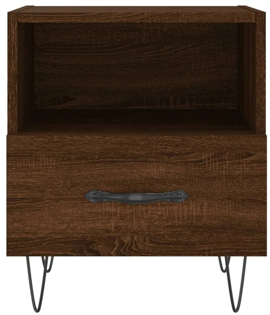 Mesa de cabeceira 2 pcs derivados de madeira carvalho castanho