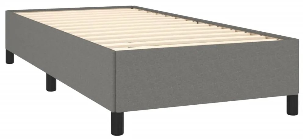 Estrutura de cama 90x190 cm tecido cinzento-escuro