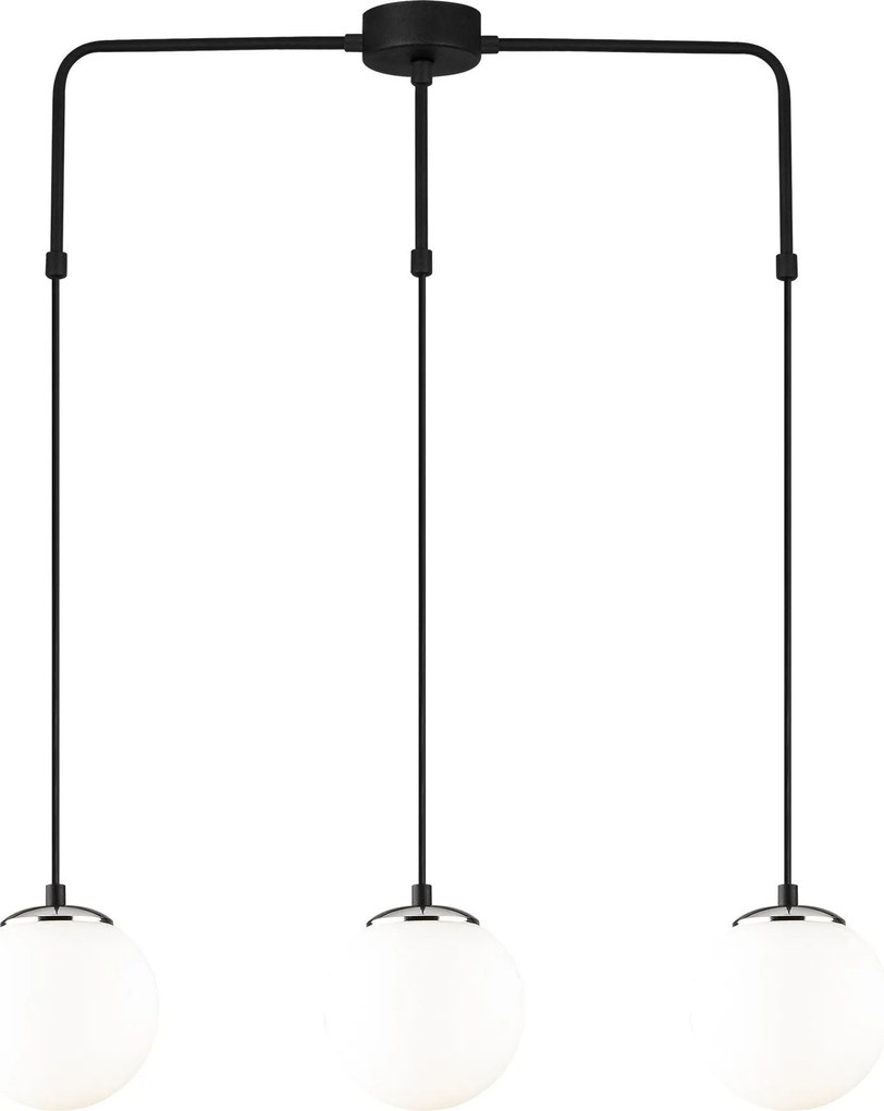 Candeeiro de Teto Uzum – Preto/Branco – 80 x 15 cm