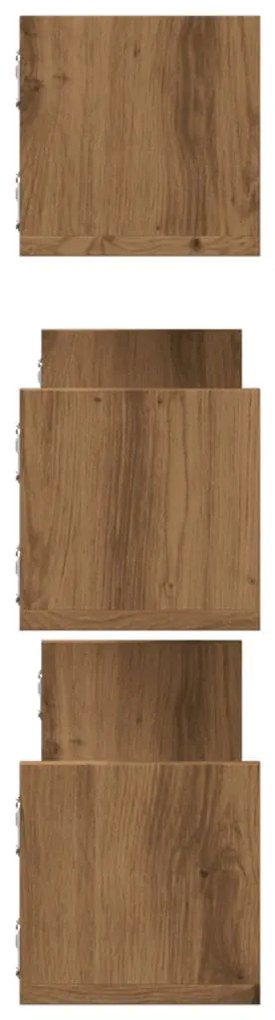Prateleiras de parede 3pcs derivados madeira carvalho artisiano